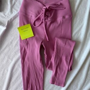 Year of Ours Pink Performance Leggings with Drawstring